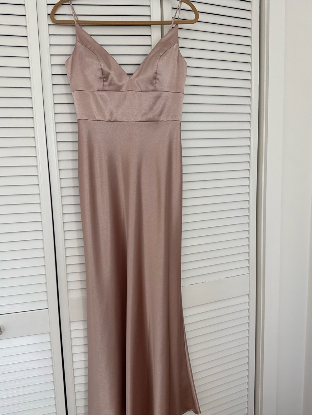 Jenny Yoo Satin Slip Maxi Dress in Dusty Rose